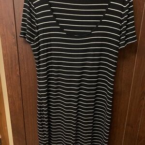Calvin Klein Black and White Striped Dress size 12